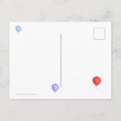 カラフル誕生日バルーンパーティの招待状 案内ポストカード (裏面)