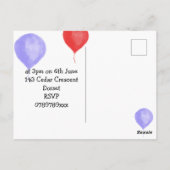 カラフル誕生日バルーンパーティー ポストカード (裏面)