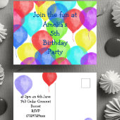 カラフル誕生日バルーンパーティー ポストカード