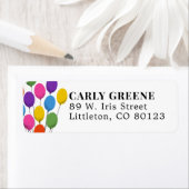 カラフル誕生日バルーン差出人住所ラベル ラベル (インサイチュ)