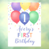 カラフル誕生日バルーン編集可能年齢 ウィンドウサイン (シート3)