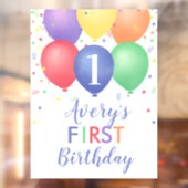 カラフル誕生日バルーン編集可能年齢 ウィンドウサイン (シート2)