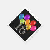 カラフル誕生日バルーン16 スタンダードカクテルナプキン (角)