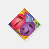 カラフル誕生日バルーン75歳! スタンダードカクテルナプキン (角)