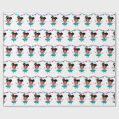 カラフル誕生日バレリナドレス ラッピングペーパー (フラット)