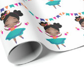 カラフル誕生日バレリナドレス ラッピングペーパー (ロールコーナー)