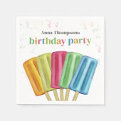 カラフル誕生日モダンポプシクルキュート夏 スタンダードカクテルナプキン (正面)