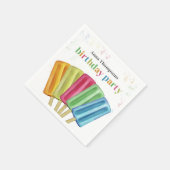 カラフル誕生日モダンポプシクルキュート夏 スタンダードカクテルナプキン (角)