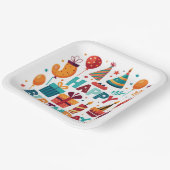 カラフル誕生日紙プレート ペーパープレート (傾斜あり)