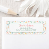 カラフル誕生日紙吹雪かわいいキッド差出人住所 ラベル (インサイチュ)