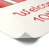 カラフル誕生日風船とケーキとプレゼント ポスター (角)