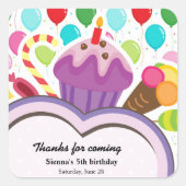 カラフル誕生日 スクエアシール (正面)