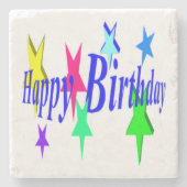 カラフル誕生日 ストーンコースター (正面)
