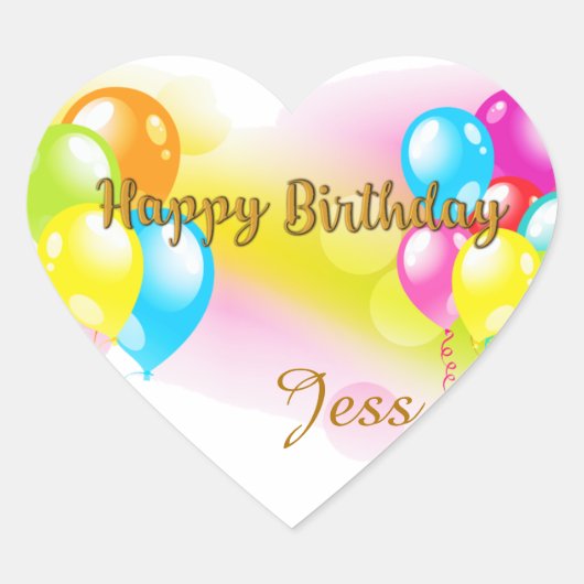 カラフル誕生日 ハートシール (正面)