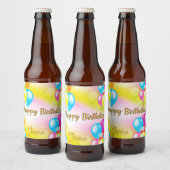 カラフル誕生日 ビールラベル (ボトル)