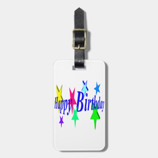 カラフル誕生日 ラゲッジタグ (正面縦)