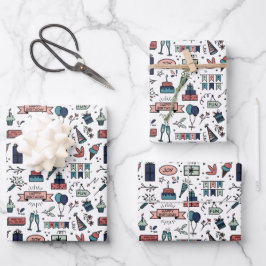 カラフル誕生日 ラッピングペーパーシート