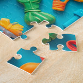 カラフル誕生祝い要素 ジグソーパズル (側面)