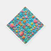 カラフル誕生祝い要素 スタンダードランチョンナプキン (角)