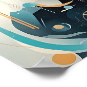 カラフル調和:抽象芸術モダン女性アート ポスター (角)