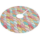 カラフル豚おもしろいと可愛い柄 ブラッシュドポリエステルツリースカート (アングル)