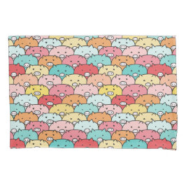 カラフル豚おもしろいと可愛い柄 枕カバー