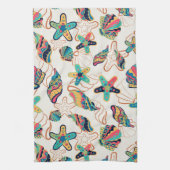 カラフル貝のモダン模様 キッチンタオル (縦)