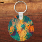 カラフル貝殻と砂のブナ キーホルダー (正面)