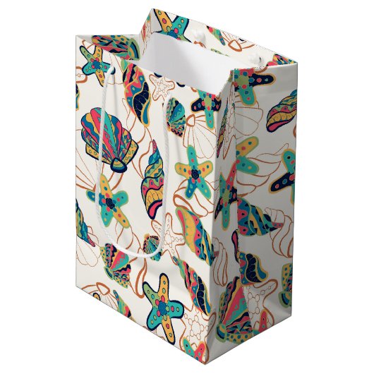 カラフル貝類中抱き枕 ミディアムペーパーバッグ (正面アングル)