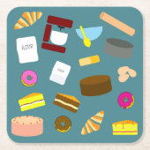 カラフル財焼いた品・ベーキング用具コースター スクエアペーパーコースター (正面)