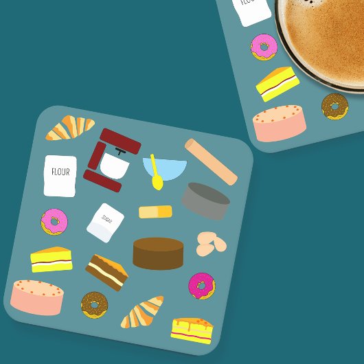 カラフル財焼いた品・ベーキング用具コースター スクエアペーパーコースター