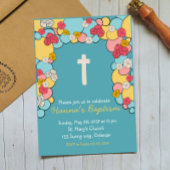 カラフル賛美洗礼《キリスト教》洗礼式や命名式招待状 招待状