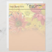 カラフル赤、黄色、オレンジ色のデイジーの結婚花 レターヘッド (正面/裏面)