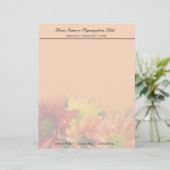 カラフル赤、黄色、オレンジ色のデイジーの結婚花 レターヘッド (スタンド正面)