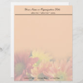 カラフル赤、黄色、オレンジ色のデイジーの結婚花 レターヘッド (正面/裏面)