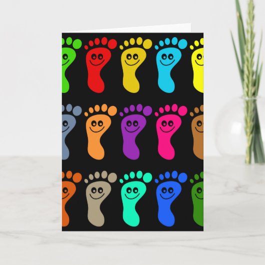 カラフル足 カード (正面)