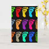 カラフル足 カード (黄色い花)