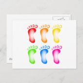 カラフル足 ポストカード (正面/裏面)