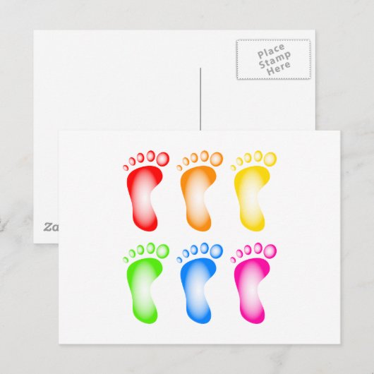 カラフル足 ポストカード (正面/裏面)