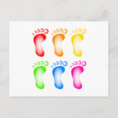 カラフル足 ポストカード (正面)