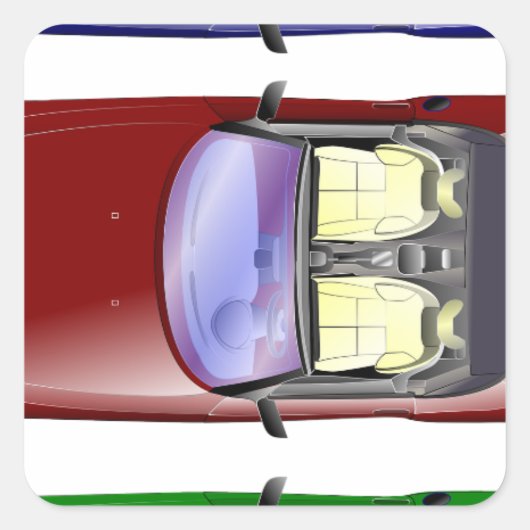 カラフル車 スクエアシール (正面)
