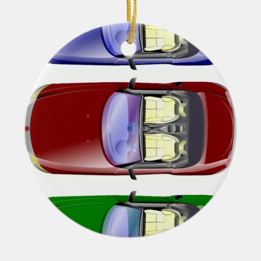 カラフル車 セラミックオーナメント (正面)