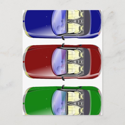 カラフル車 ポストカード (正面)