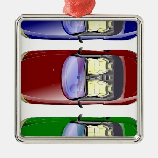 カラフル車 メタルオーナメント (正面)