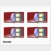 カラフル車 長方形シール (シート)