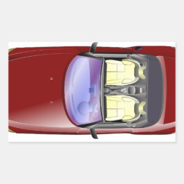 カラフル車 長方形シール