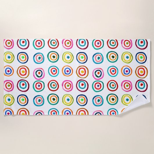 カラフル輪 ビーチタオル (正面)