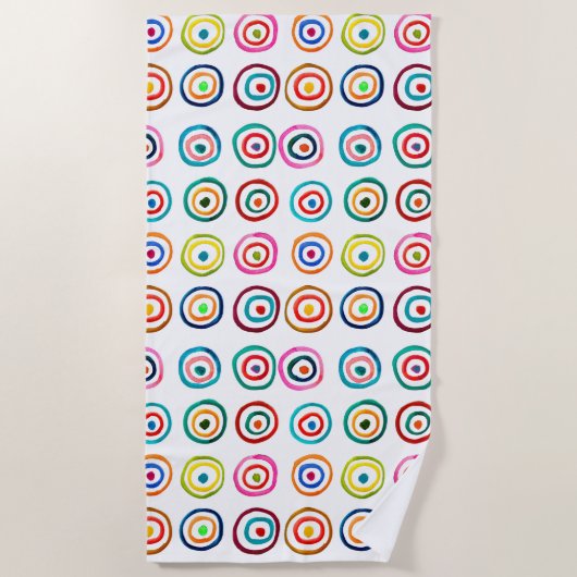 カラフル輪 ビーチタオル (正面)