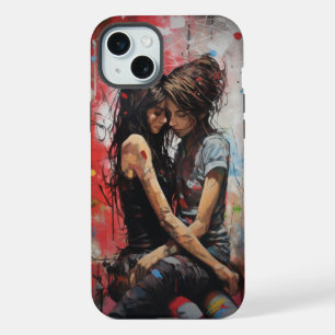 カラフル通りアート – グラフィティ電話ケース iPhone 15 PLUSケース