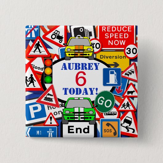 カラフル通りシンボルや象徴カスタムキッズエイジ 缶バッジ (正面)